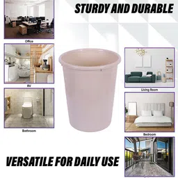 Kuber Industries Beige & Grey 2-Pieces Plastic Garbage Open Dustbins image 4