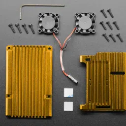 Aluminum Heatsink Case for Raspberry Pi 4                With Fans - Red                With Fans - Gold                Without Fans - RedView-8