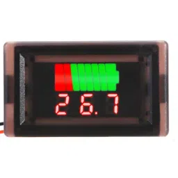 2-wire Battery Capacity Voltmeter with 0.56 inch Waterproof LED Display Panel - 12V ~ 60V DC Red BlueView-17