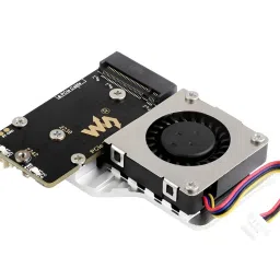 waveshare PCIe to M.2 Adapter Board (E) For Raspberry Pi 5 with Active CoolingView image 1