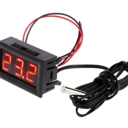 12V DC Digital Thermometer Probe with 0.56 inch LED Display Panel RedBlueGreenView-20