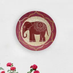 quirk india MulticolouredBrown Elephant Around the Circle Decorative Ceramic Wall Plate-picture-46