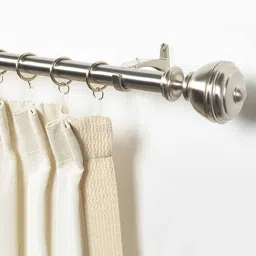Silver Satin Stainless Steel Curtain Rod (36 -66 Inches) With Bracket By Deco Window-picture-36