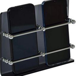 Spacekeeper Acrylic Black Double Mobile Holder Stand for Mobile Charge, TV&AC Remote Holding Mobile Holder-20