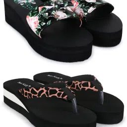 Combo Pack Of 2 Stylish Casual Light & Soft Comfortable Daily Wear Women Slippers-image-7