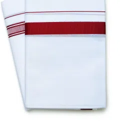 Chithra Fabrics 100% Pure Cotton Traditional 1'Inch (Pack of 2) Maroon Bordered(8013) 2.00'Meter Solid Men Dhoti-image-49