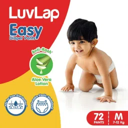 Easy Diaper Pants, Medium, Pack of 72, for babies upto 7-12Kg, Pant style diaper - M-2