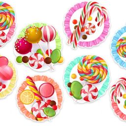 Candyland theme Cutouts birthday decoration party items for Girls and Boys Paper Cut-outs-image-45