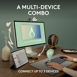 Logitech Pebble 2 Combo Bluetooth Standard Multi-device Keyboard Compatible with Desktop, Laptop, Mac multimedia_keys image 4