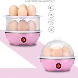 Double Layer Egg Boiler Electric Automatic Off 14 Egg Poacher for Steaming, Cooking, Boiling and Frying, Multicolour Egg Cooker-image-1