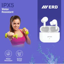 erd Wireless Earbuds TWS-110 Ice White Bluetooth Headset image 5