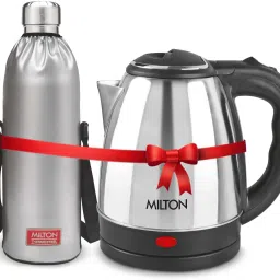 Combo Set Insta Electric Stainless Steel Kettle, 1.5 Litres, Silver and Duo DLX Thermosteel Hot or Cold Stainless Steel Water Bottle with Jacket, 1.5 Litres, Silver Electric Kettle-picture-13