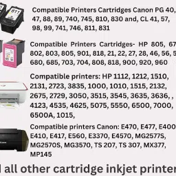 HYNEAR 861 100ml Cartridge Refill Ink Suction Toolkit Black + Tri Color Combo Pack Ink Bottle image 2