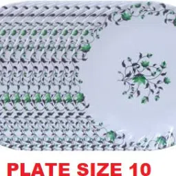SMART ROUND (502 10 INCH FULL DINNER PLATE SET 12 PCS OF MELAMINE Dinner Plate-image-62