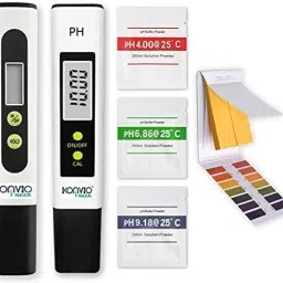 Konvio Ph Meter and Ph Strip, Full Water Testing Kit with Buffer Powder (White) pH Testers-15