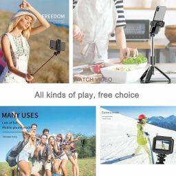 POZUB BT Selfie Stick Tripod Mobile Holder Gimbal Photo Clicker Video Shuter+Carry Bag Tripod, Monopod, Monopod Kit, Tripod Ball Head, Tripod Bracket, Tripod Clamp, Tripod Kit image 4