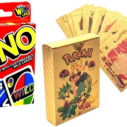 108 UNO Matching Card Game And 55pcs Pokemon Gold Card Box V Series-image-62