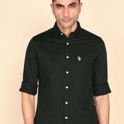 u.s. polo assn. Men Regular Fit Solid Cut Away Collar Casual Shirt-picture-16