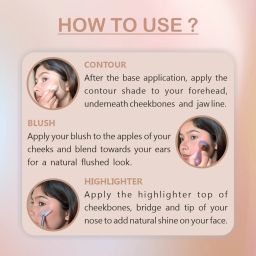half n half Face Luxe 4 in 1 Blush & Highlighter & Contour Long Lasting Lightweight Texture image 4