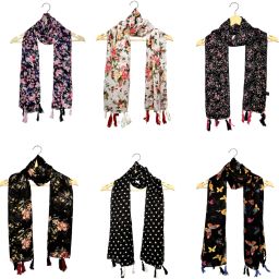 Printed Chiffon Women Multicolor Stole, Scarf, Fancy Scarf-image-34