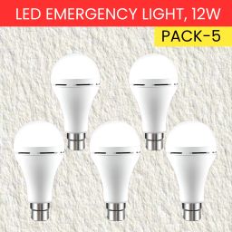 12W Rechargeable Inverter LED Bulb with Upto 4H.Power Cut Lighting Pack of_5X284 4 hrs Bulb Emergency Light-3