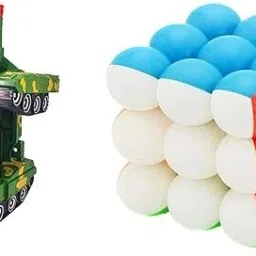 Robot Tank Toy Electronic and Bubble Speed Cube Stickerless 3x3 Magic CubeCombo-image-83