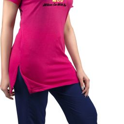 Women Top & Pyjama Set Pink Printed-image-53