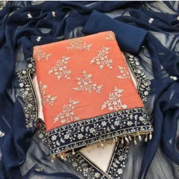 Unstitched Georgette Salwar Suit Material Embroidered-picture-17