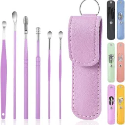 Ear Wax Cleaner - Resuable Ear Cleaner Tool Set with Leather Storage Boxs-image-40