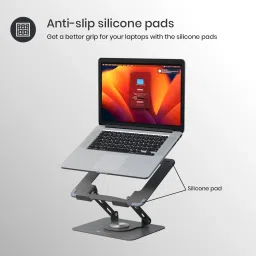 Portronics My Buddy K9 Portable Laptop Stand - Adjustable Height - 360� Rotating Base Laptop Stand image 5