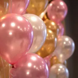 Solid 10 Inches Metallic Balloons, Pink Gold & White(Pack of 50) Balloon-11