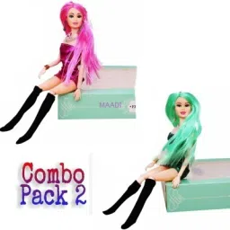 Fashion Doll Toy Set with Makeup Salon Accessories Kit with Dresses Happy-14
