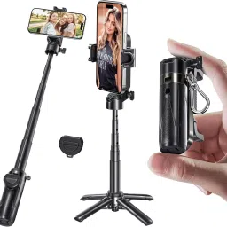 FKU MINI Pocket Monopod Stainless Steel P15 Retractable Selfie Stick With Remote Monopod Kit-28
