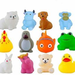 12 Pies Cute Soft Rubber Toy /Float Squeeze Sound /Animals Toys /Bath Toy Bath Toy-image-79