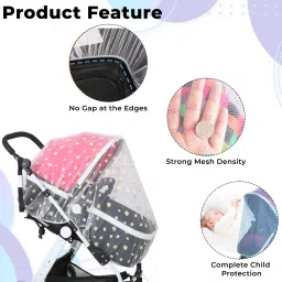 bembika Nylon Kids Washable Baby Stroller Mosquito Net The Ultimate Mosquito Net for Kids Baby Strollers Net Mosquito Net image 4