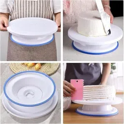 naksht Cake Tools Round Easy Rotate Turntable Revolving Plastic Cake Server image 2