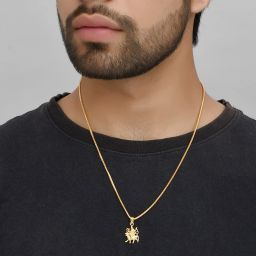 Goddess sherawali maa Kali Durga Maa Locket Pendant with Chain for Men & Women Gold-plated Alloy Pendant Set-image-82