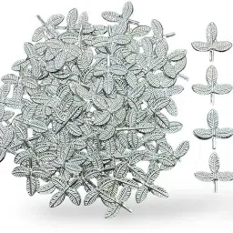 MKRM Silver Plated Belpatra Bilva Patra for Lord Shiva Pooja, Set of 21 Leaves Silver-image-1
