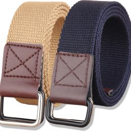Men Casual Blue, Gold Canvas Belt-image-24