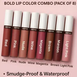 Non-Transfer Waterproof Matte Ink Liquid Lipstick Combo Pack of 8-21