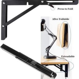 mmtsworld Folding Shelf Brackets-Heavy Duty Metal Collapsible Shelf Bracket 30 Cm Shelf Bracket image 4