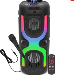 ME&U Musical Powerhouse TWS MODE RGB with Bluetooth Karaoke Mic RGB light FM USB AUX 50 W Bluetooth Tower Speaker-39