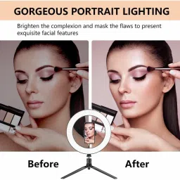 Webilla Selfie Ring Light Remote Control 3 Light Modes 11 Level Brightness Dimmable 3 Modes For Live Strieaming, LED Makeup Ring Light, Ring Flash image 4