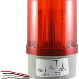 BL159 AC 110 and 220V and DC 12 and 24V LED Industrial Revolving Warning and Rotate Light Signal Tower Lamp with Sound Alarm Buzzer Siren (Medium, Red) Fire Alarm-18