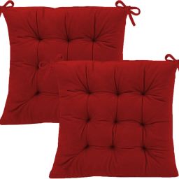 Velvet Square Chair Pads 18 x 18 Polyester Fibre Solid Chair Pad Pack of 2-image-7