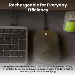AMKETTE Wi-Key Max Rechargeable Wireless Keyboard and Mouse Combo Set image 5