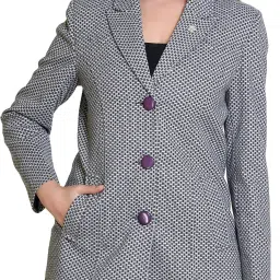 Women Self Design Single Breasted Casual Blazer-picture-9