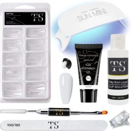 Poly Nail Extension Gel with Slip Solution | UV Nail Art Kit Nail Extension Kit-12