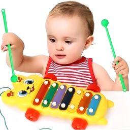 Musical Pull Along Xylophone with 2 Mallet for Kids Fun Activity and Play|-17