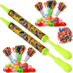 (1 Pichkari + 6 Magic Balloon+ 100 Water Balloon)For Kids Holi & Pool Party Fun Water Gun-image-49